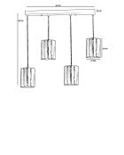 Lustre 9075-6 chêne noir - 80x65x19 cm