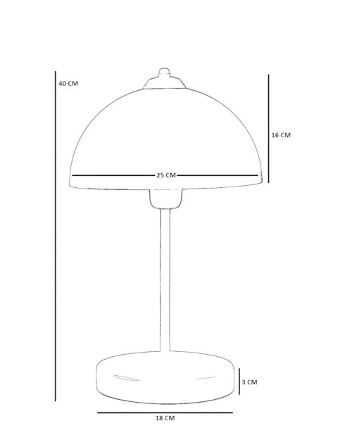 Lampe de table 8894-3 grise - 40x25x16 cm