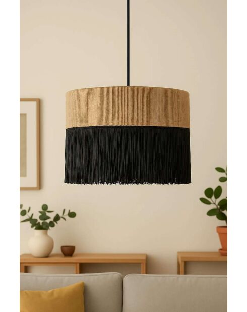 Ténabra kroonluchter beige zwart - 50x30x25 cm