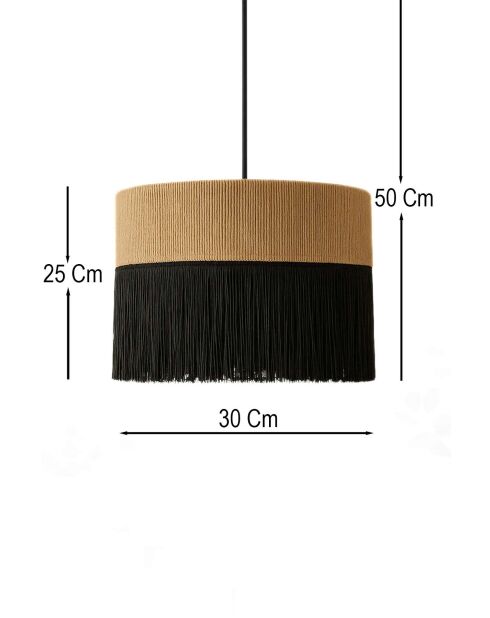 Ténabra kroonluchter beige zwart - 50x30x25 cm