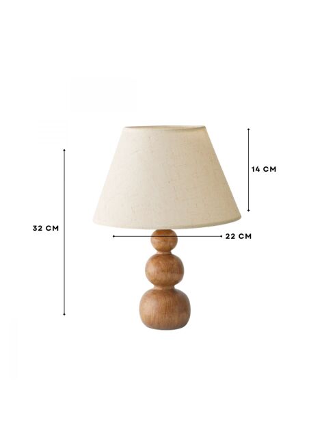 Lampe de table 242109 crème chêne - 32x22x14 cm
