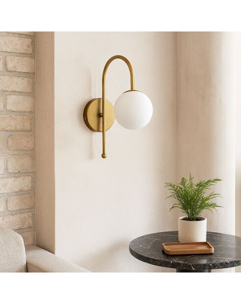 242085 goldweiße Wandleuchte - 27x15x15 cm