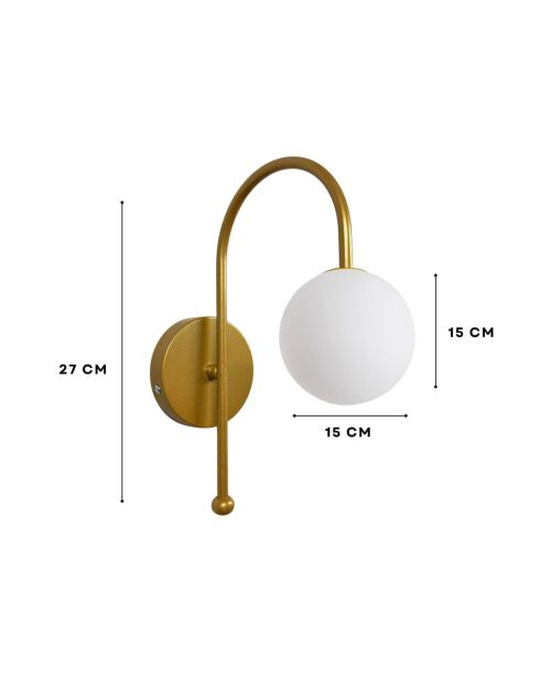 242085 goldweiße Wandleuchte - 27x15x15 cm