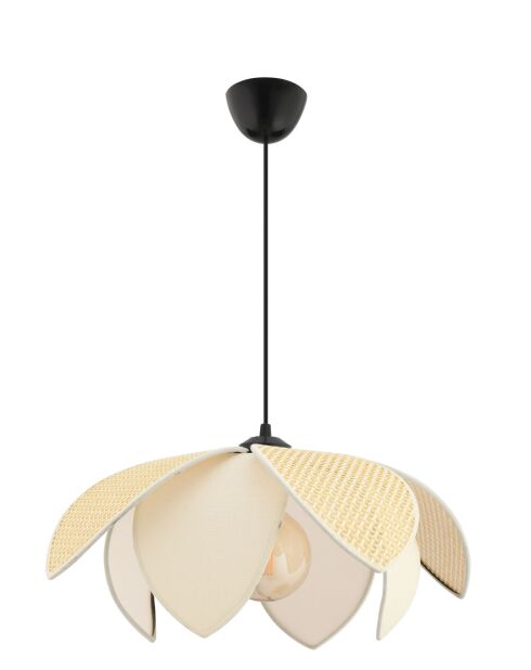 Hazeran crèmekleurige kroonluchter met pioenroos - 55x48x20 cm