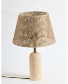 Lampe de table Hasır Sapkalı Traverten marron beige - 48x30x19 cm