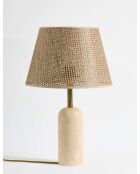 Lampe de table Hasır Sapkalı Traverten marron beige - 48x30x19 cm