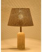 Lampe de table Hasır Sapkalı Traverten marron beige - 48x30x19 cm