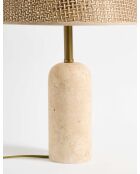 Lampe de table Hasır Sapkalı Traverten marron beige - 48x30x19 cm