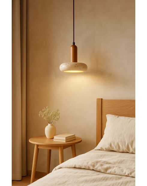 Lustre Chêne vermillon beige chêne - 152x22x16 cm