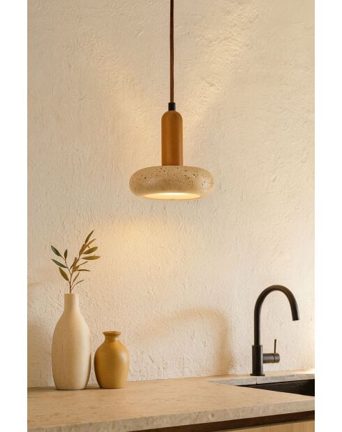 Lustre Chêne vermillon beige chêne - 152x22x16 cm