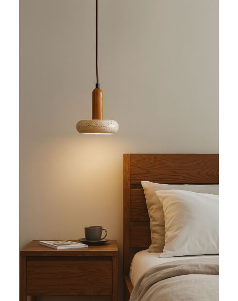Lustre Chêne vermillon beige chêne - 152x22x16 cm