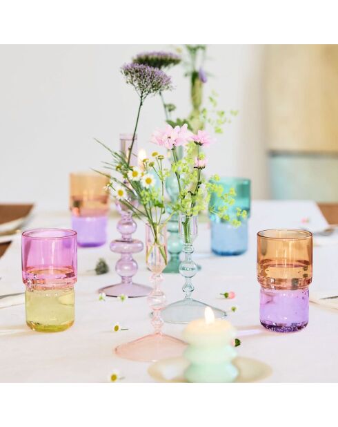 Lot de 6 verres Candy Mix Berlingot multicolore - 32 cl