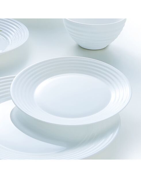 Lot de 6 assiettes dessert Harena blanc - D.9 cm