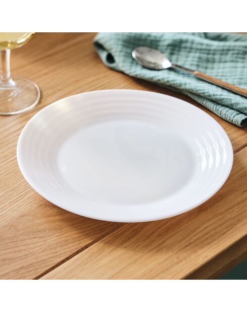 Lot de 6 assiettes dessert Harena blanc - D.9 cm
