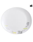 6 Assiettes à steak Friend's Time blanches - D.30 cm