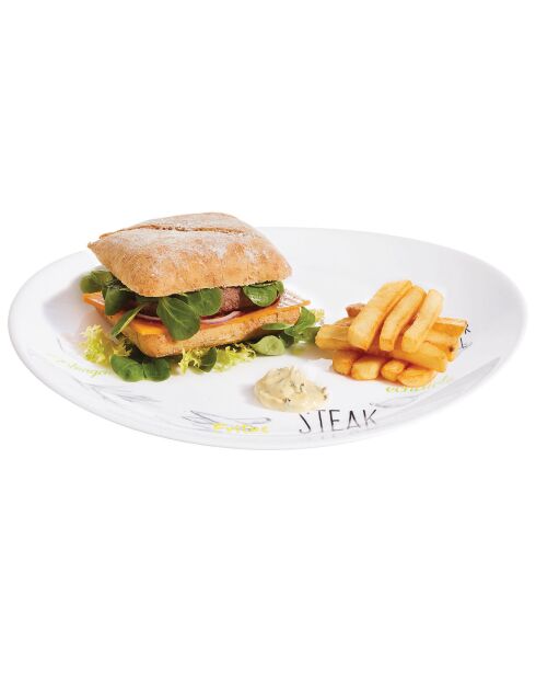 6 Assiettes à steak Friend's Time blanches - D.30 cm