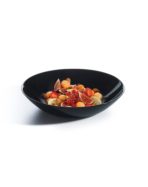 Lot de 6 assiettes creuse Diwali noir - D.20 cm