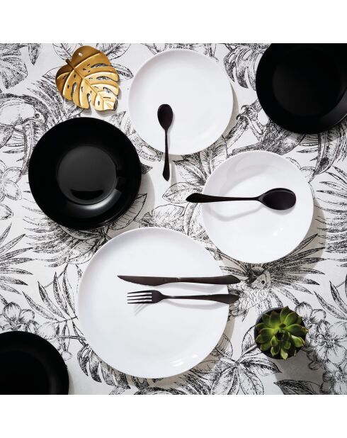 Lot de 6 assiettes creuse Diwali noir - D.20 cm