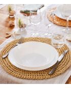 Set mit 6 weißen Ammonit-Suppentellern - D.21 cm