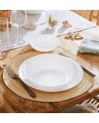 Set mit 6 weißen Ammonit-Suppentellern - D.21 cm