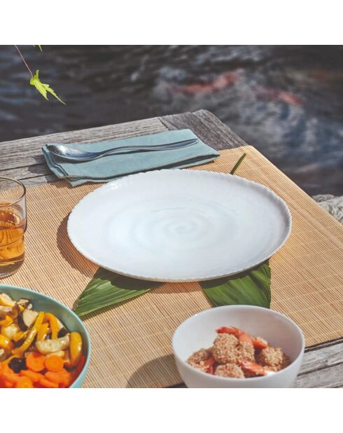 Lot de 6 assiettes Ammonite blanc - D.26 cm