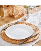 Set mit 6 weißen Ammonitentellern - D.26 cm