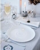 Set mit 6 weißen Ammonitentellern - D.26 cm