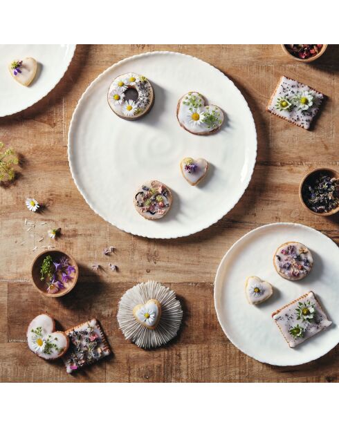 Lot de 6 assiettes Ammonite blanc - D.26 cm