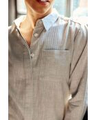 Camicia Carli in flanella di cotone grigia screziata