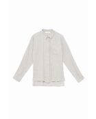 Camicia Carli in flanella di cotone grigia screziata