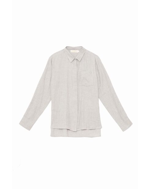 Chemisier Carli en flanelle de coton gris chiné