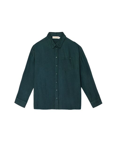 Chemisier fluide, coupe droite CHANICE vert foncé