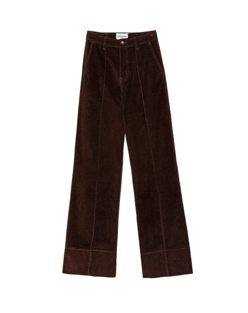 Bruine broek met rechte snit Paola