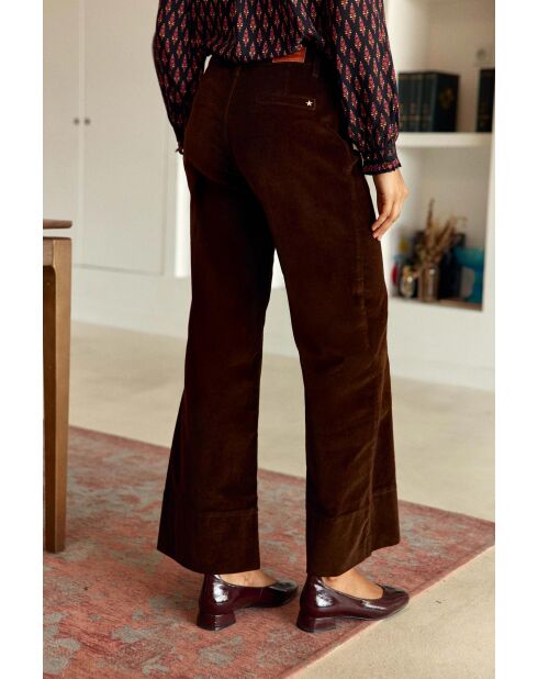 Bruine broek met rechte snit Paola