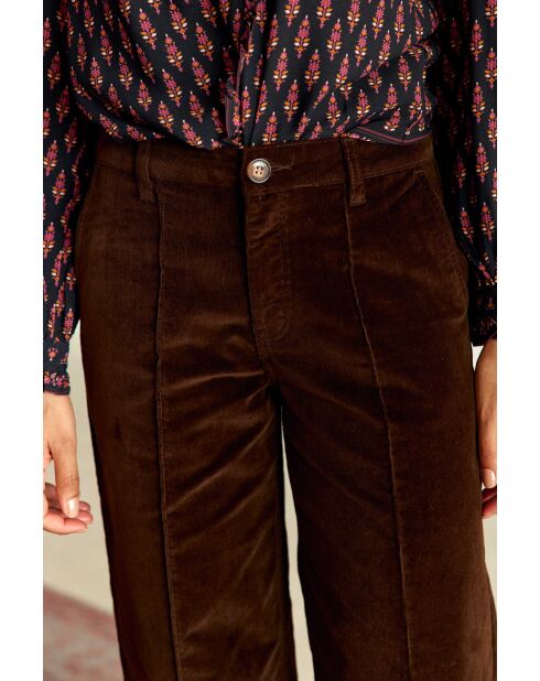 Bruine broek met rechte snit Paola