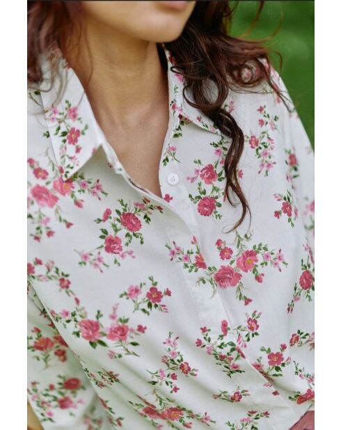Chemise Cosie vintage blanc/rose