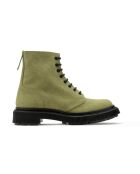 Botas de piel con cordones en gamuza color caqui