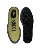 Botas de piel con cordones en gamuza color caqui