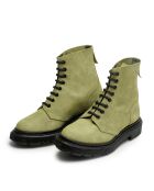 Botas de piel con cordones en gamuza color caqui
