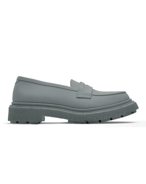 Mocassins en cuir gris