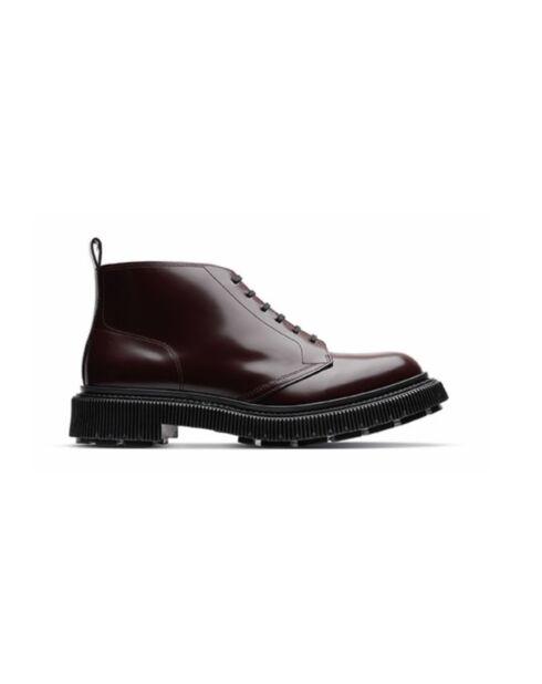 Bottes basses en cuir bordeaux