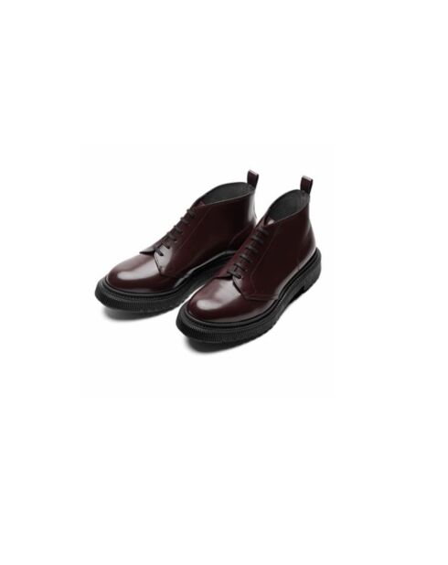 Bottes basses en cuir bordeaux