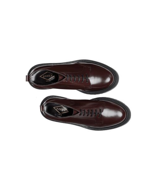 Bottes basses en cuir bordeaux