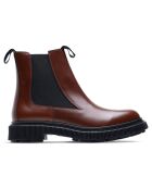 Bottes chelsea en cuir de veau marron/doré