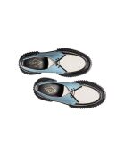 Derbies en cuir à lacets noir/bleu/ivoire