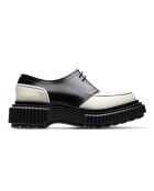 Derbies en cuir ivoire/noir/rose