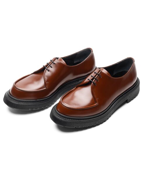 Derbies en cuir de veau marron