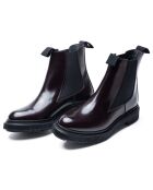 Botas Chelsea de piel de becerro burdeos