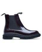 Botas Chelsea de piel de becerro burdeos