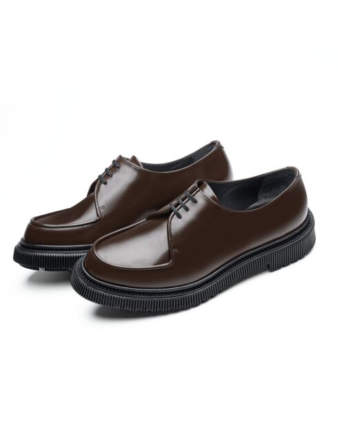Derbies en cuir brun foncé
